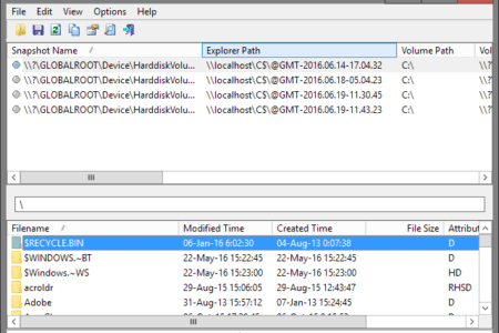 Mengelola file Shadow Copy dengan ShadowCopyView