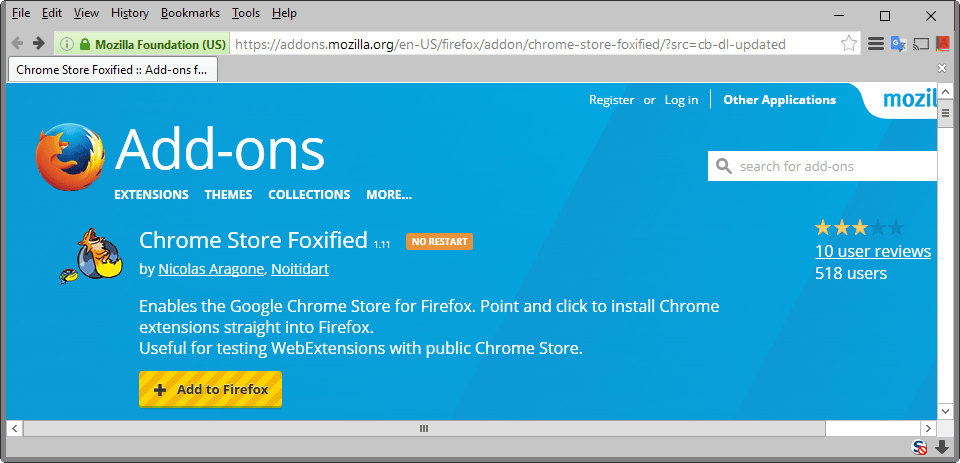 Cara instal ekstensi Google Chrome di Firefox