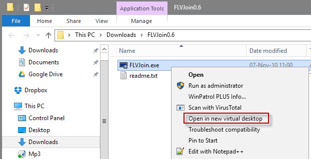 Menjalankan program pada virtual desktop di Windows 10 menggunakan VDesk