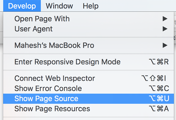 Cara Lihat Source Code Webpage di Safari pada Mac