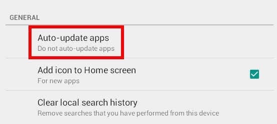 Memilih Aplikasi Android Tertentu dari Auto Updating