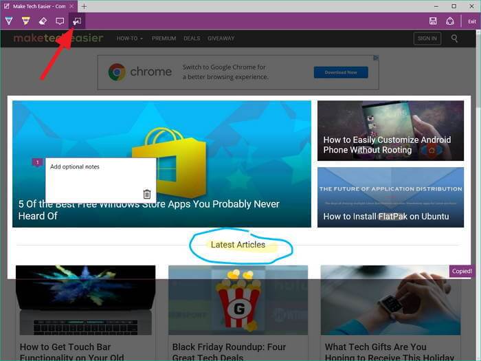 Cara Mengambil Screenshot Webpage di Microsoft Edge