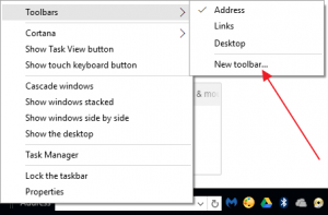 Cara Mendapatkan Quick Launch Bar XP di Windows 10